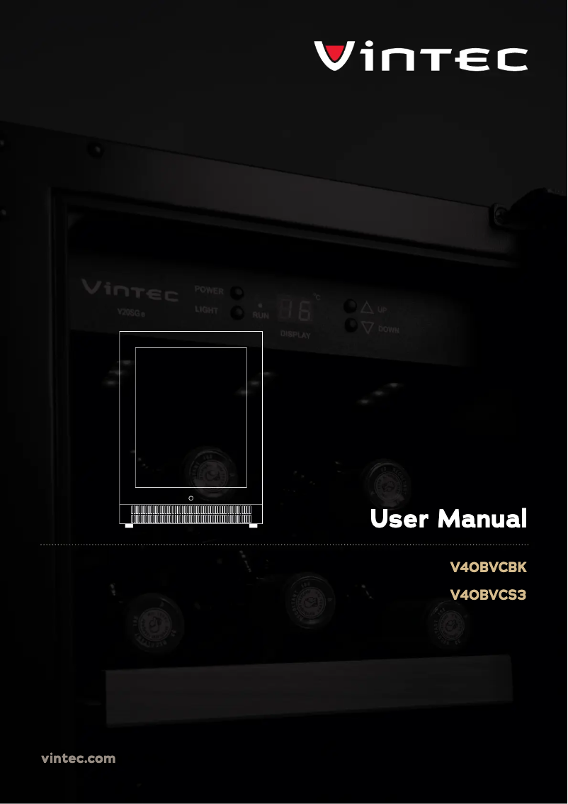 Page 1 de la notice Manuel utilisateur Vintec V40DG2EBK