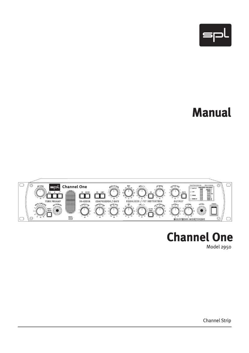 Page 1 de la notice Manuel utilisateur SPL Channel One 9945