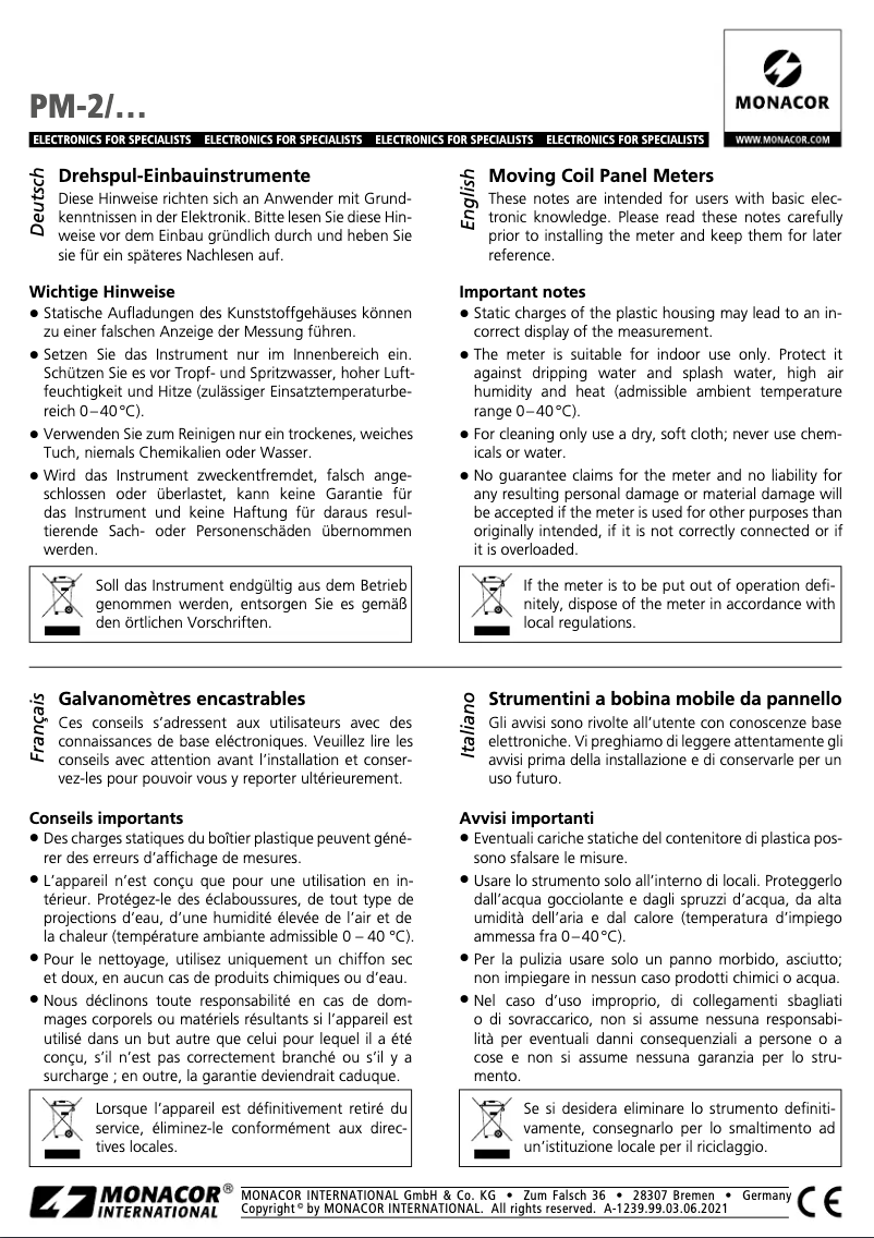 Image de la première page du manuel de l'appareil PM-2/10V