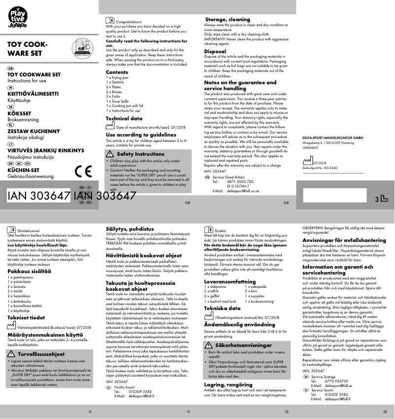 Imagen de la primera página del manual del dispositivo IAN 303647