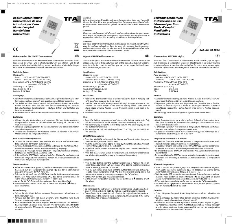 Página 1 del manual Manual de usuario TFA 30.1024