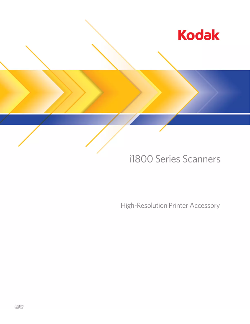 Page 1 de la notice Manuel utilisateur Kodak i1860