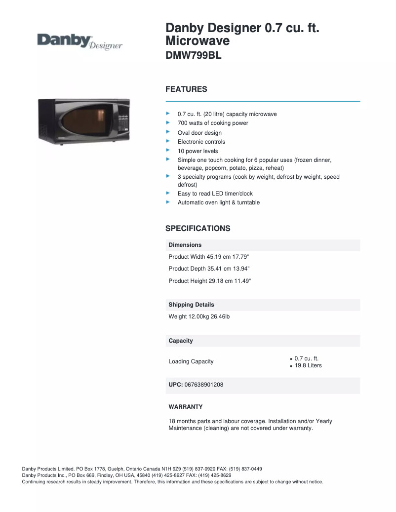 Image de la première page du manuel de l'appareil DMW799BL