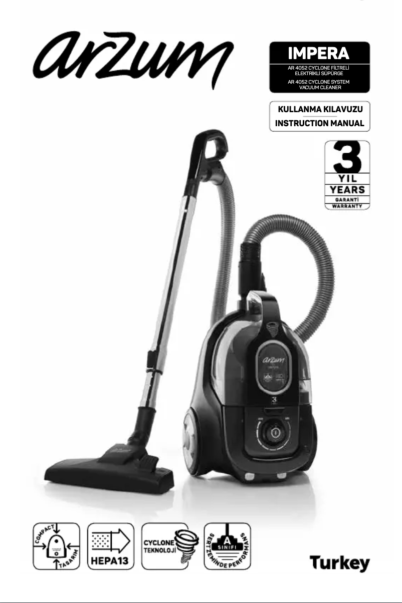 Page 1 de la notice Manuel utilisateur Arzum Impera AR4052