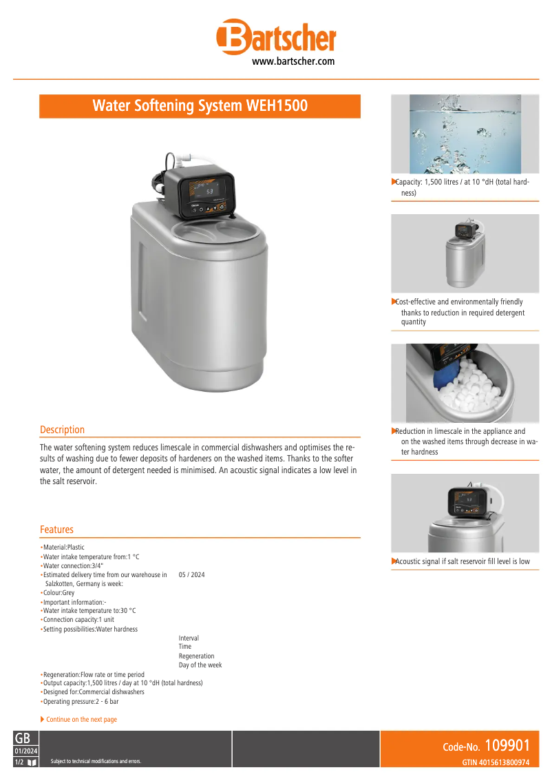 Imagen de la primera página del manual del dispositivo WEH1500