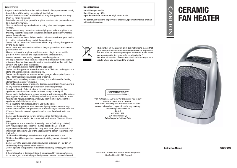 Página 1 del manual Manual de usuario Carlton C15CFS09