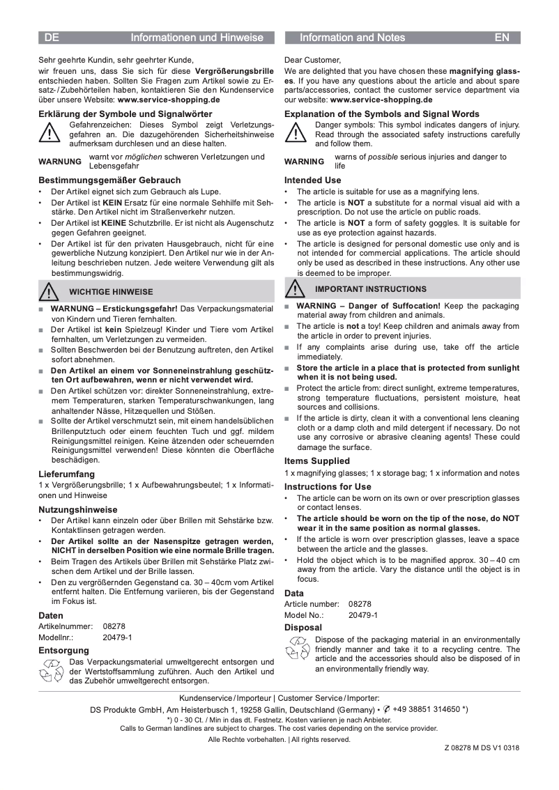 Image de la première page du manuel de l'appareil 08278