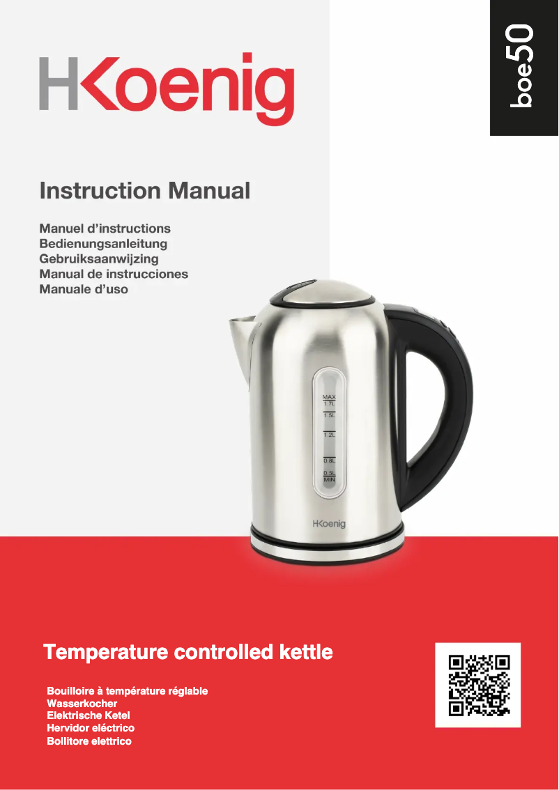 Page 1 de la notice Manuel utilisateur H.Koenig BOE50