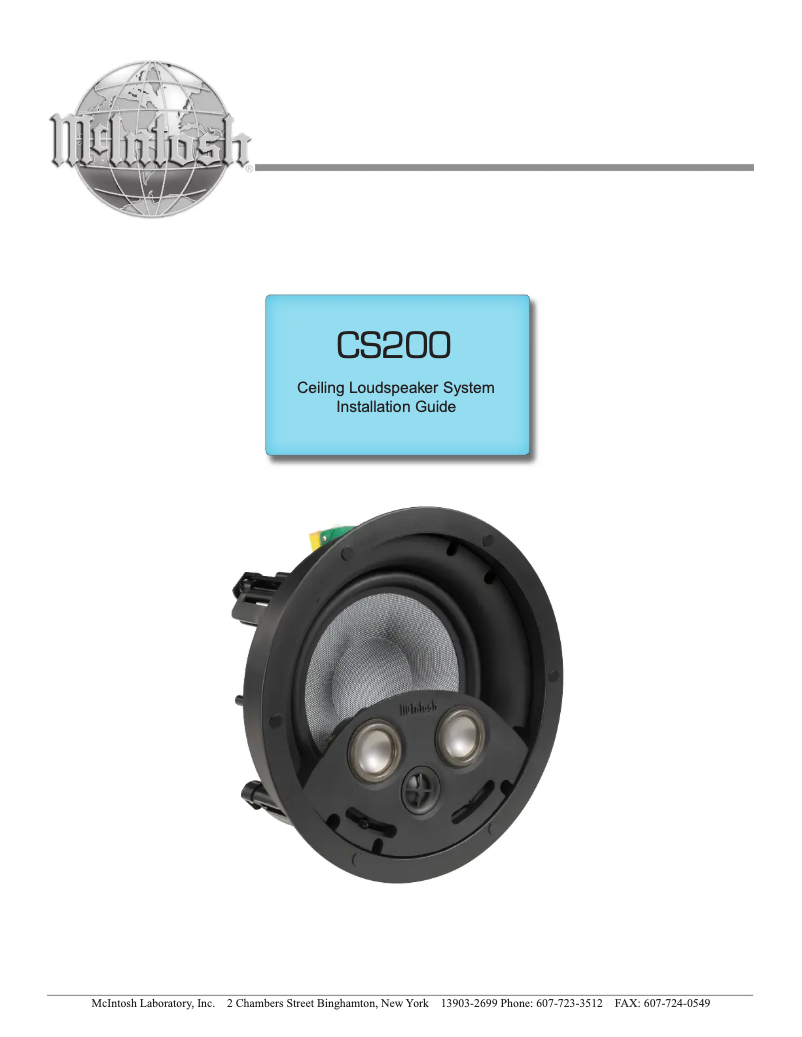 Image de la première page du manuel de l'appareil CS200