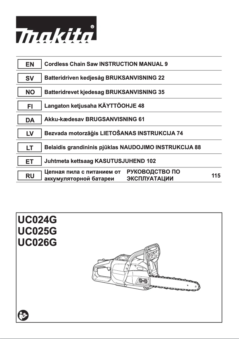 Página 1 del manual Manual de usuario Makita UC024G