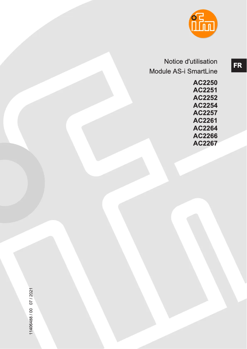 Page 1 de la notice Manuel utilisateur IFM AC2251