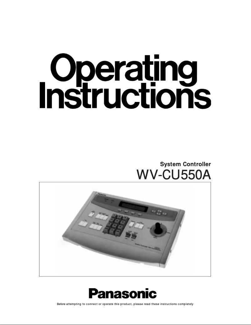 Page 1 de la notice Manuel utilisateur Panasonic WV-CU550