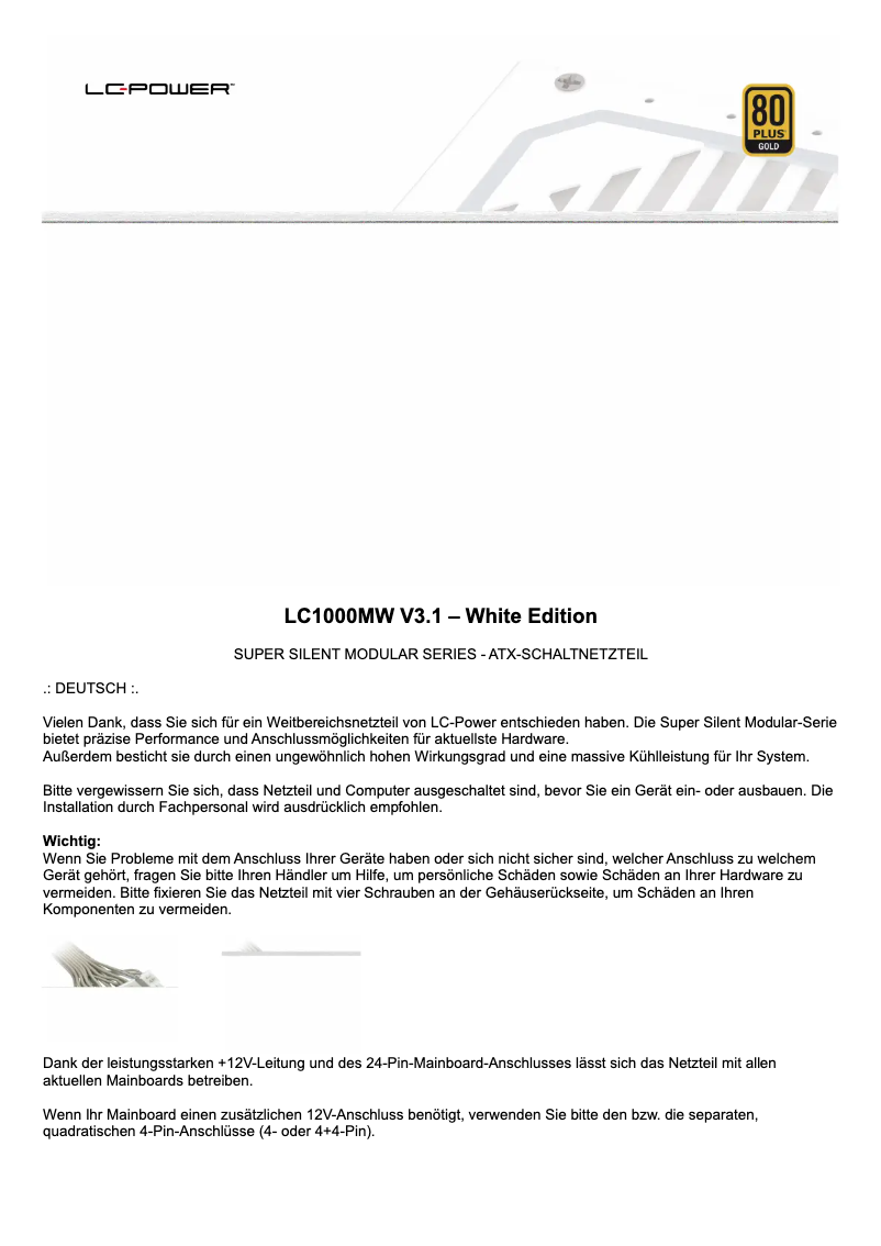 Image de la première page du manuel de l'appareil LC1000MW V3.1