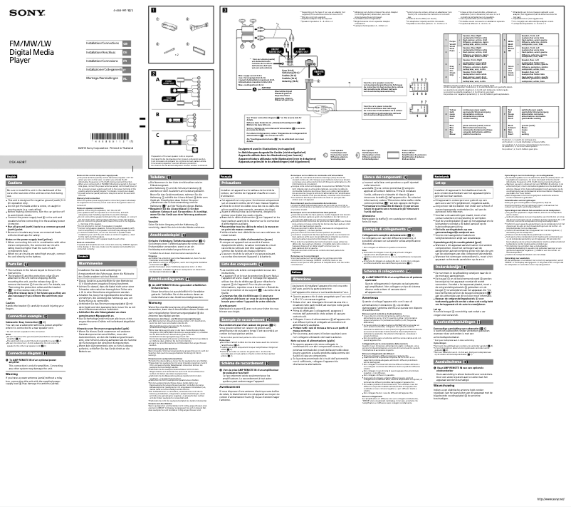 Image de la première page du manuel de l'appareil DSX-A60BT