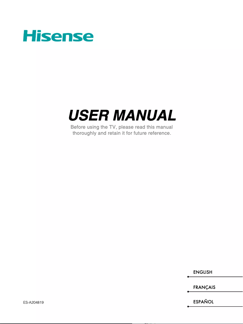Page n°1 - Manuel utilisateur Hisense 85A6K