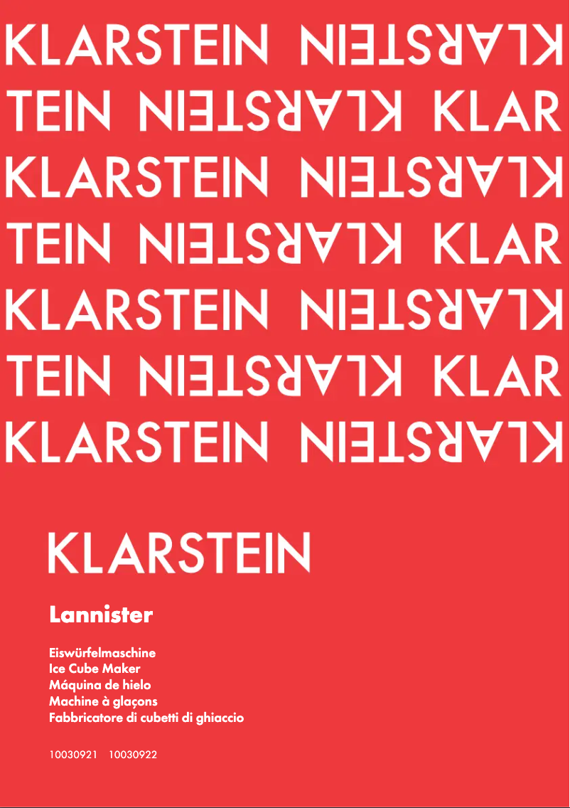 Page 1 de la notice Manuel utilisateur Klarstein Lannister 10030921