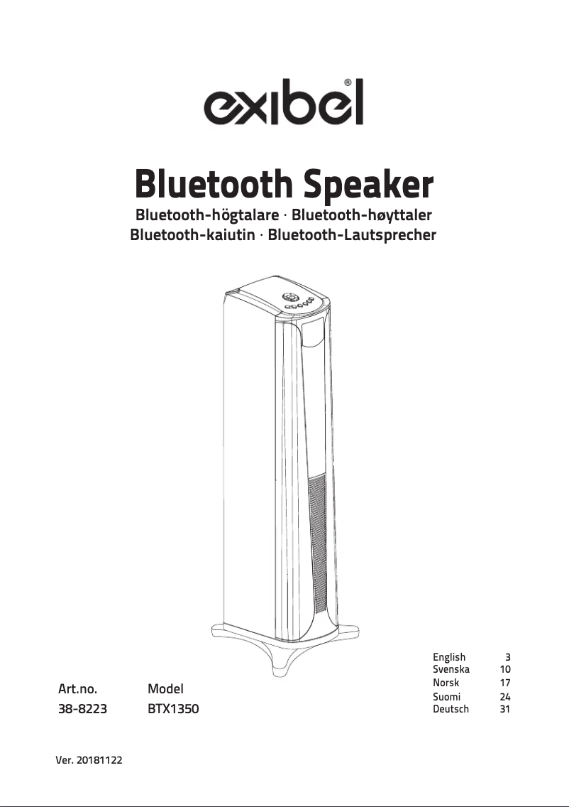Imagen de la primera página del manual del dispositivo BTX1350