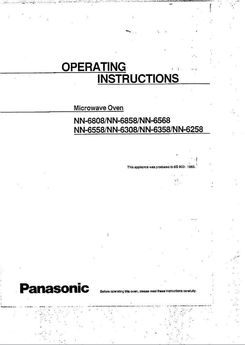 Page 1 de la notice Manuel utilisateur Panasonic NN-6558
