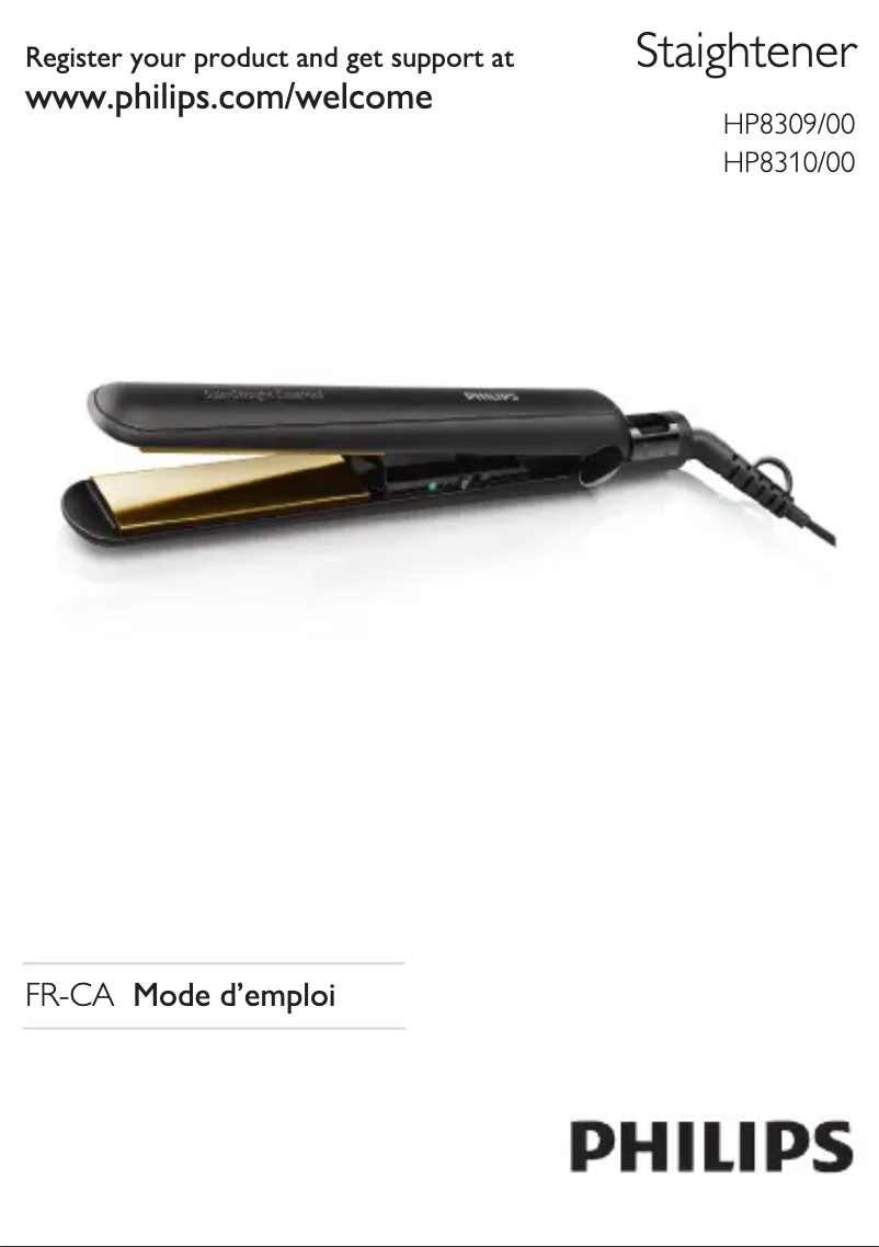 Page n°1 - Manuel utilisateur Philips SalonStraight Active HP8310