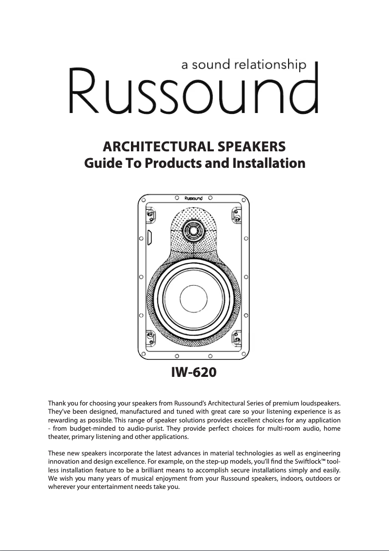 Page 1 de la notice Manuel utilisateur Russound IW-620