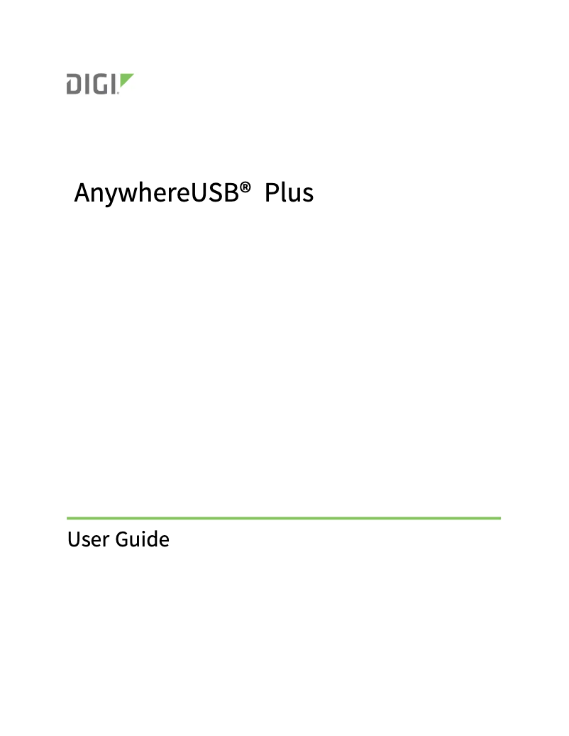 Page n°1 - Manuel utilisateur Digi AnywhereUSB 2 Plus