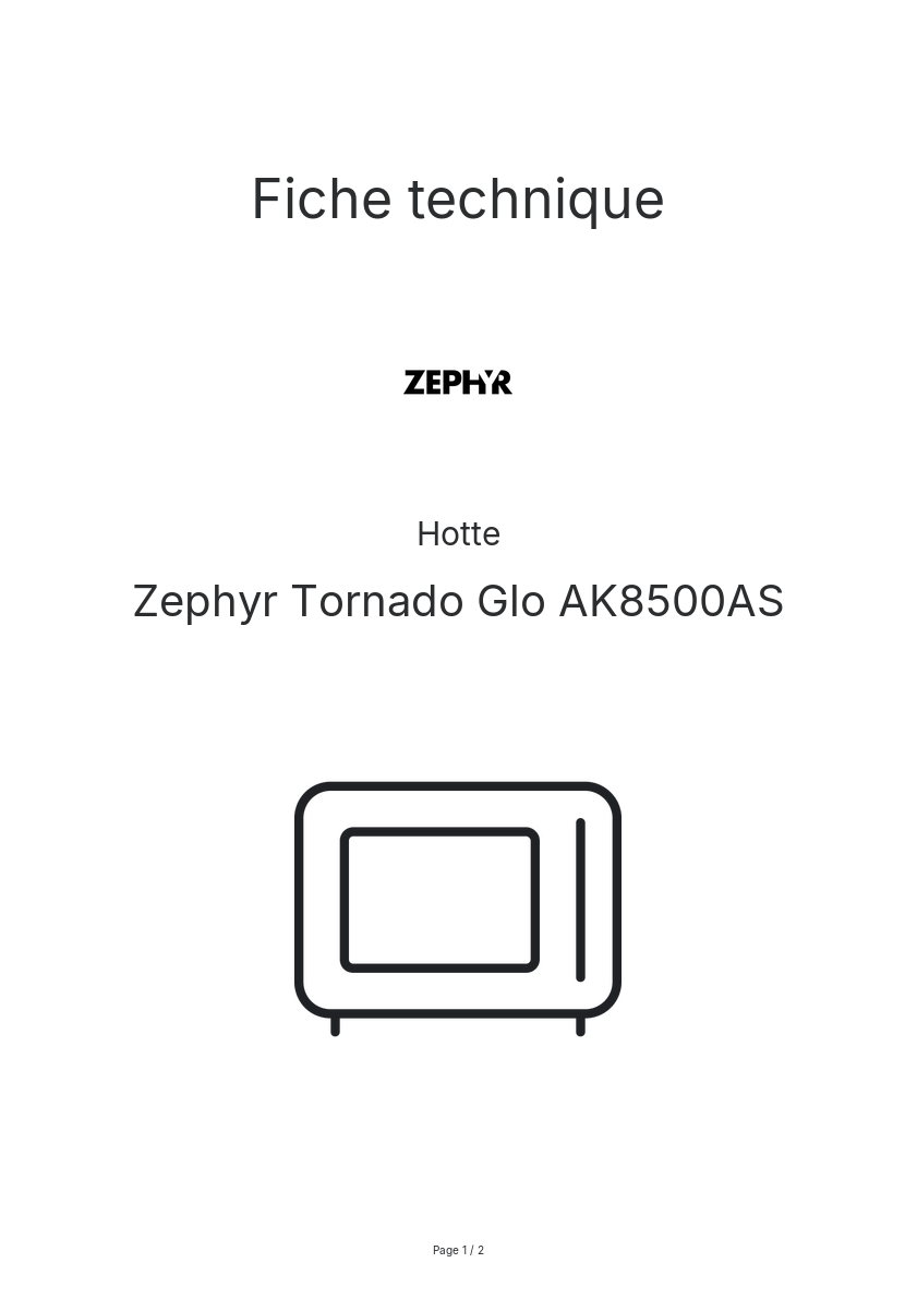 Image de la première page du manuel de l'appareil Tornado Glo AK8500AS