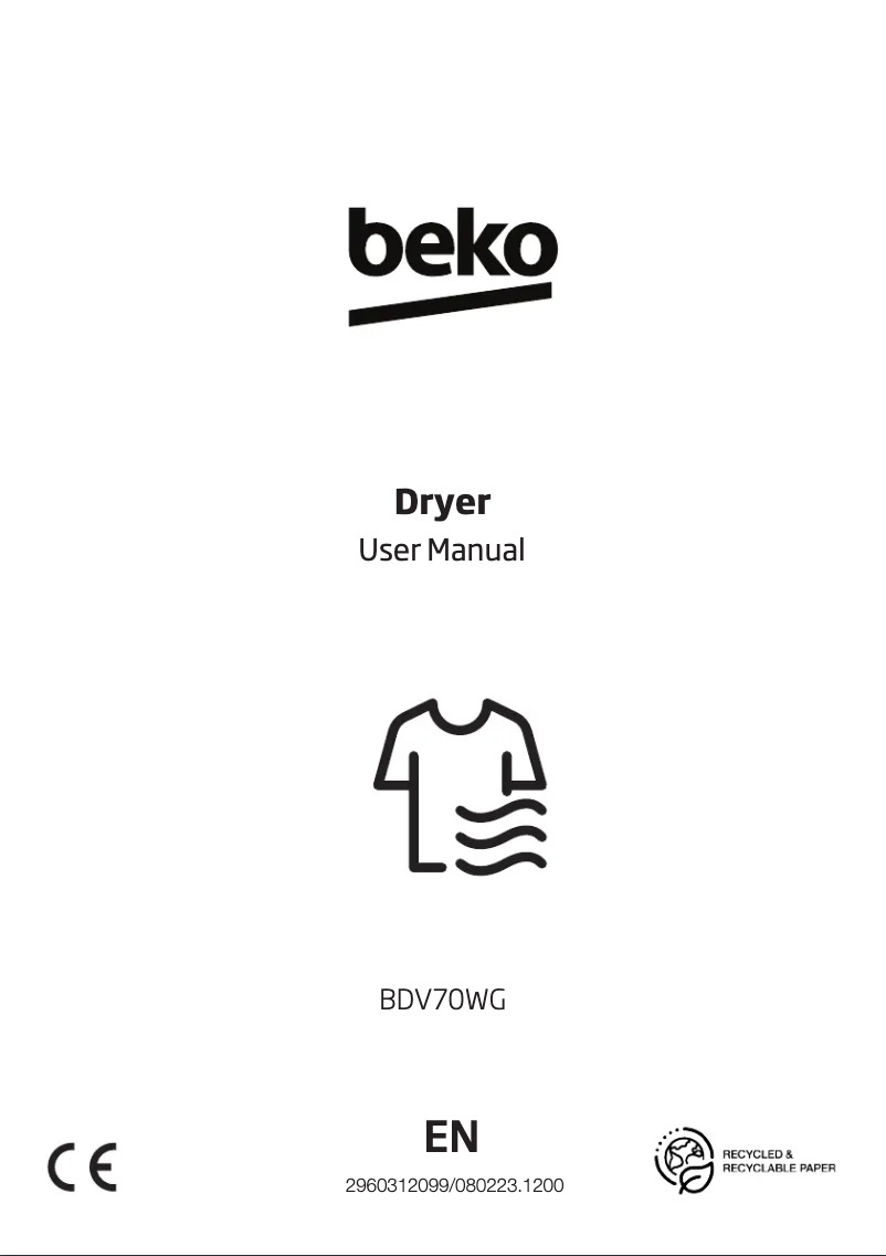 Page 1 de la notice Manuel utilisateur Beko BDV70WG