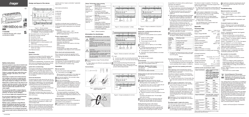 Page 1 de la notice Manuel utilisateur Hager TYA664BN