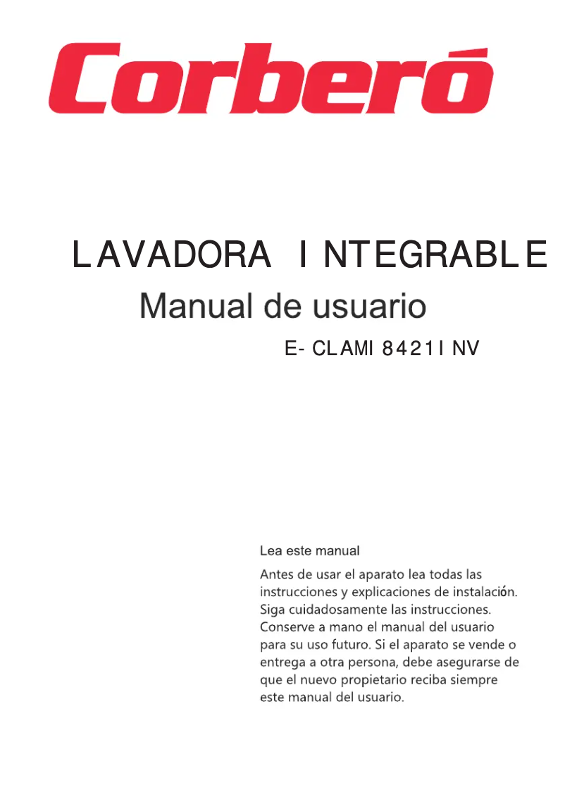 Page n°1 - Manuel utilisateur Corbero E-CLAMI8421INV