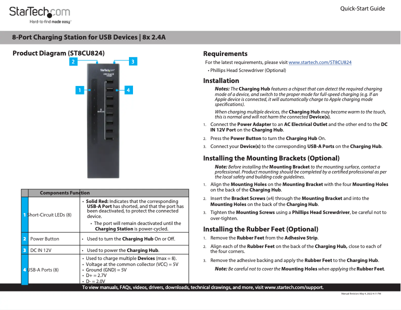 Page n°1 - Manuel utilisateur StarTech.com ST8CU824