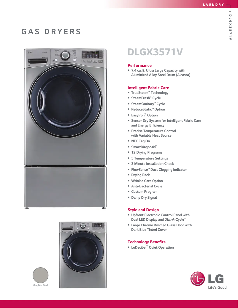Page n°1 - Fiche technique LG DLGX3571V