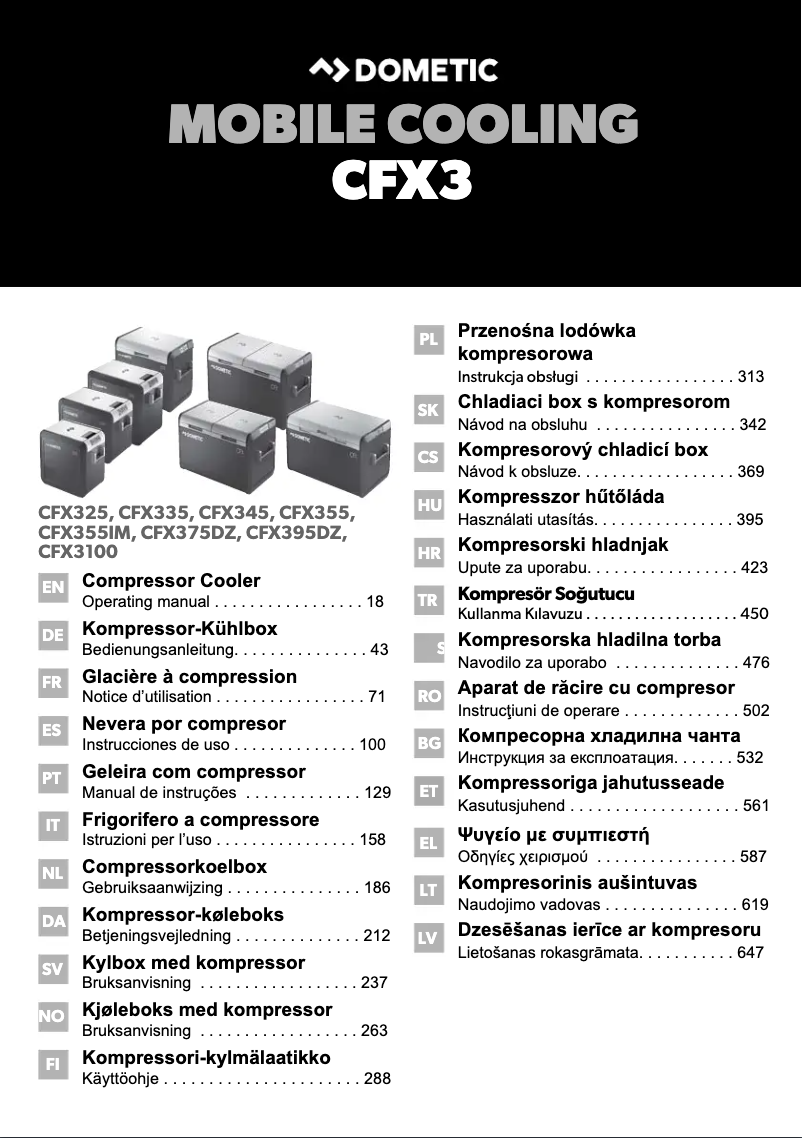 Página 1 del manual Manual de usuario Dometic CFX3 55IM