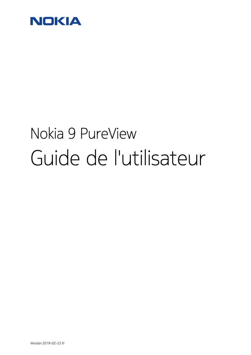 Imagen de la primera página del manual del dispositivo 9 PureView