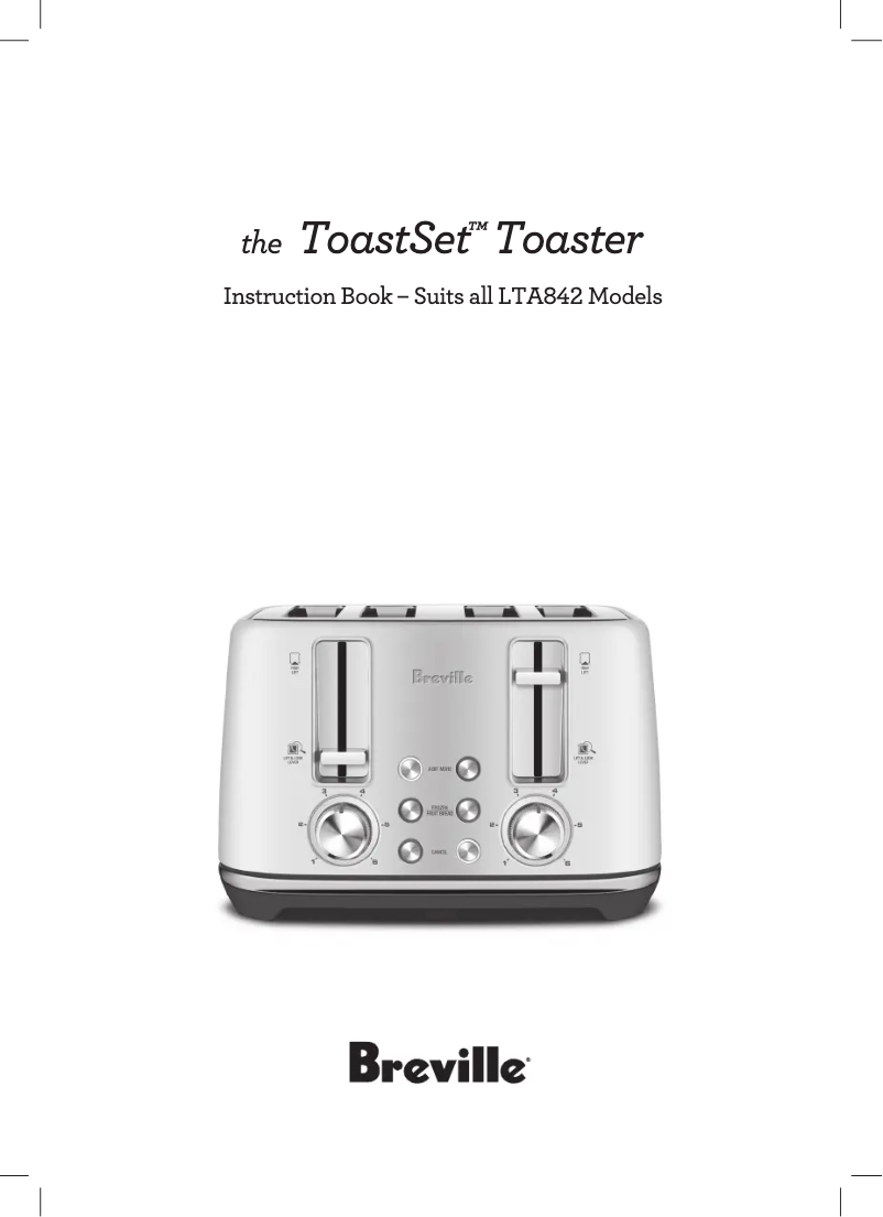 Image de la première page du manuel de l'appareil the ToastSet LTA842