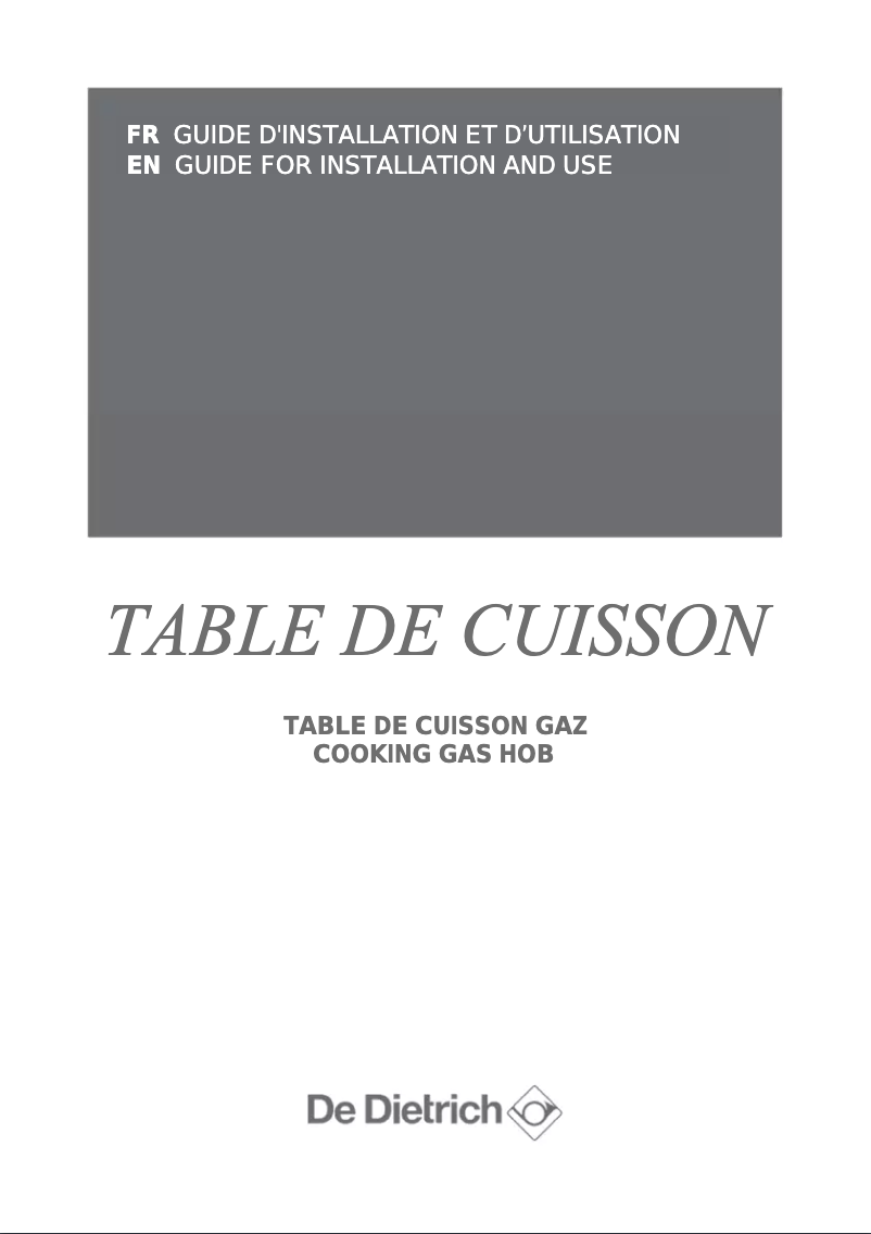 Page 1 de la notice Manuel utilisateur De Dietrich DPE7610XM