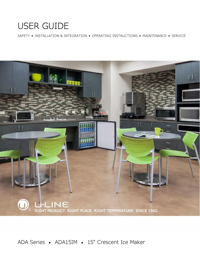 Page n°1 - Manuel d'utilisation et d'entretien U-Line U-ADA15IMB-00B