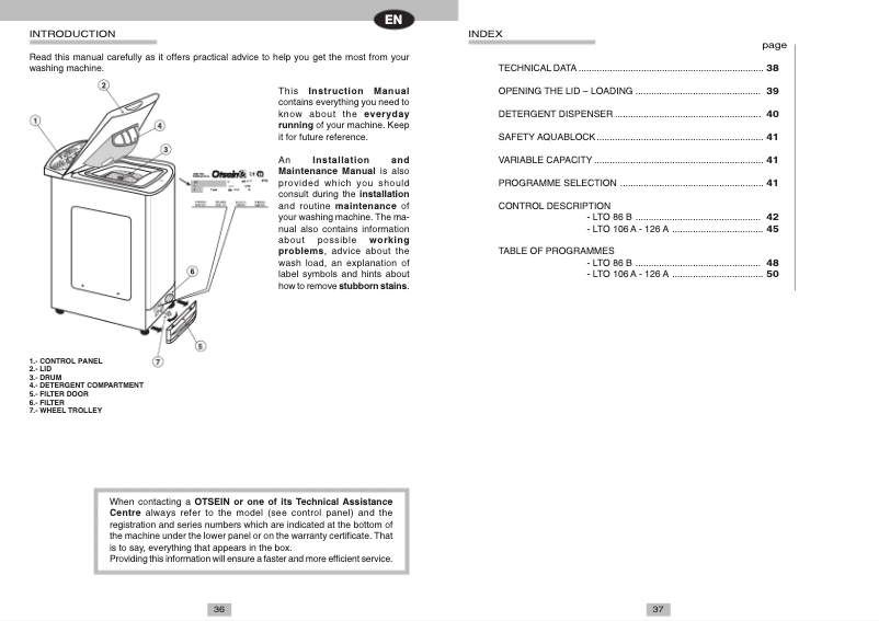 Page 1 de la notice Manuel utilisateur Otsein LB LTO 126 A