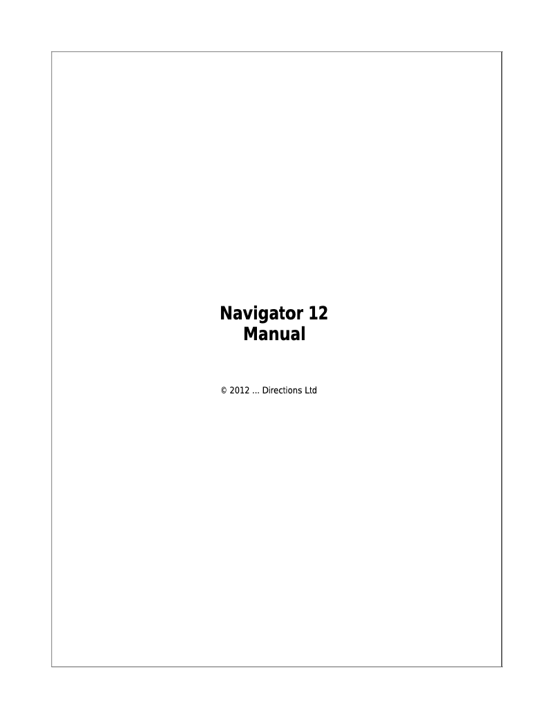 Page n°1 - Manuel utilisateur Xomax Navigator-12