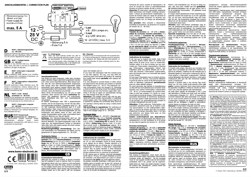 Page 1 de la notice Manuel utilisateur Kemo M197