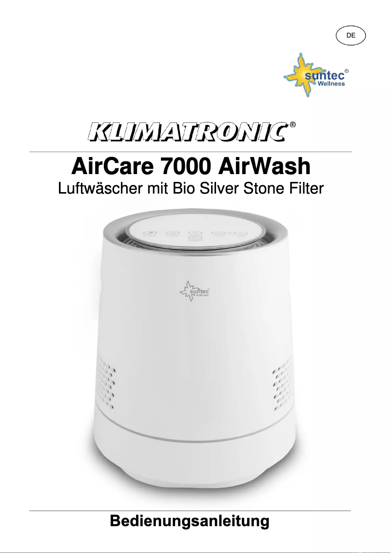 Page n°1 - Manuel utilisateur Suntec Aircare 7000 AirWash