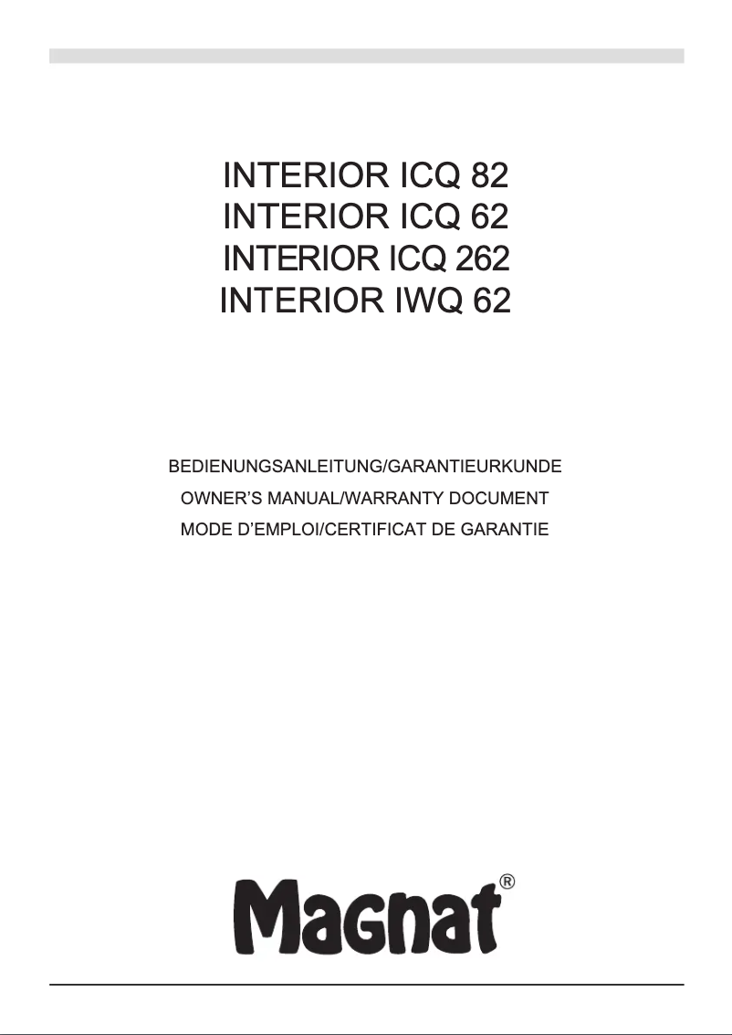 Page 1 of the manual User Manual Magnat Interior IWQ 62