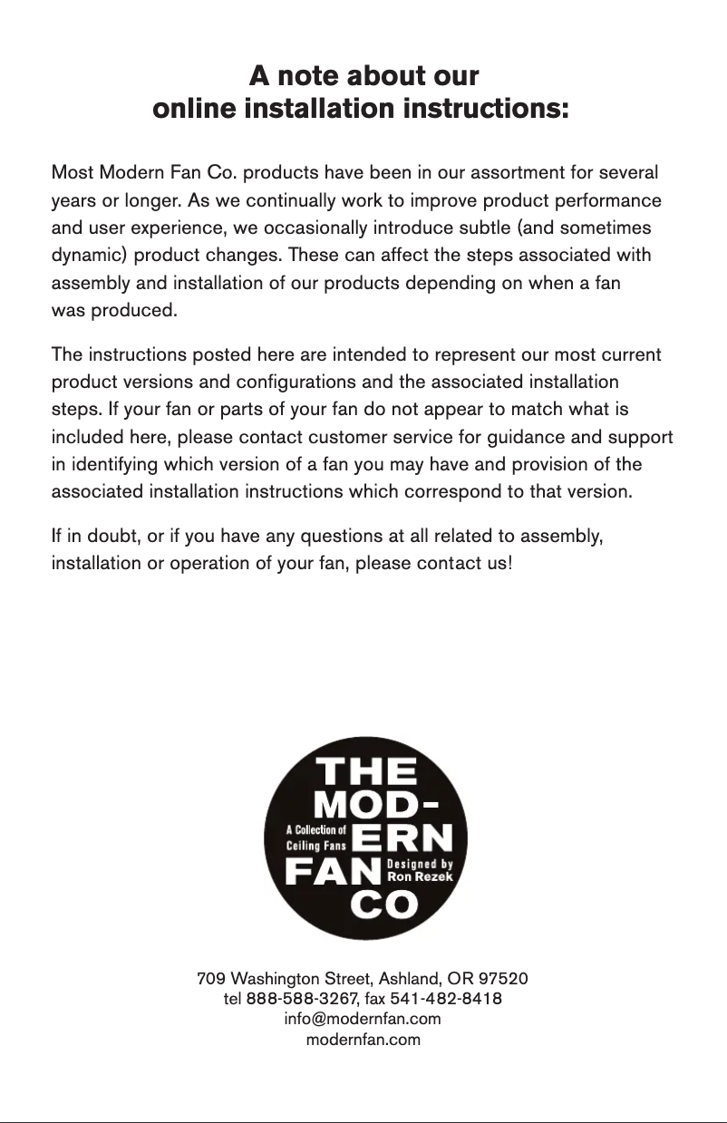Página 1 del manual Manual de usuario Modern Fan Co. IC3-BN