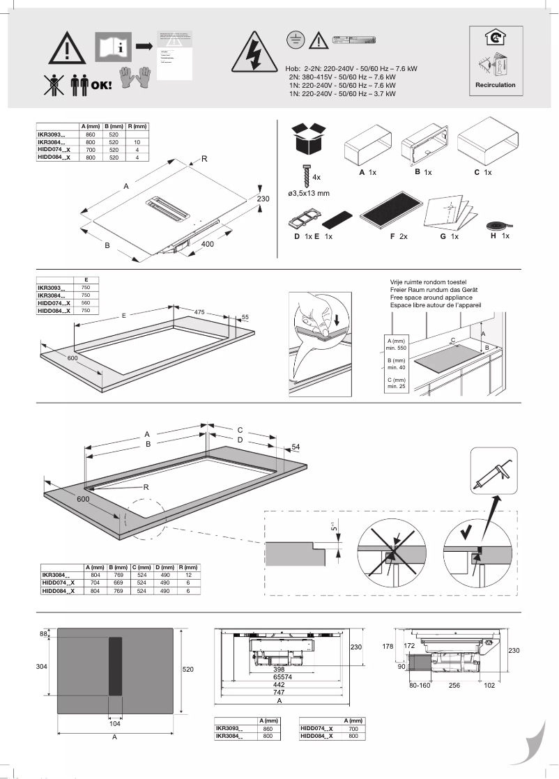 Page 1 de la notice Guide d'installation Atag HIDD08471EX