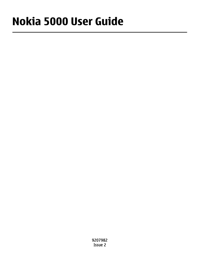 Página 1 del manual Manual de usuario Nokia 5000