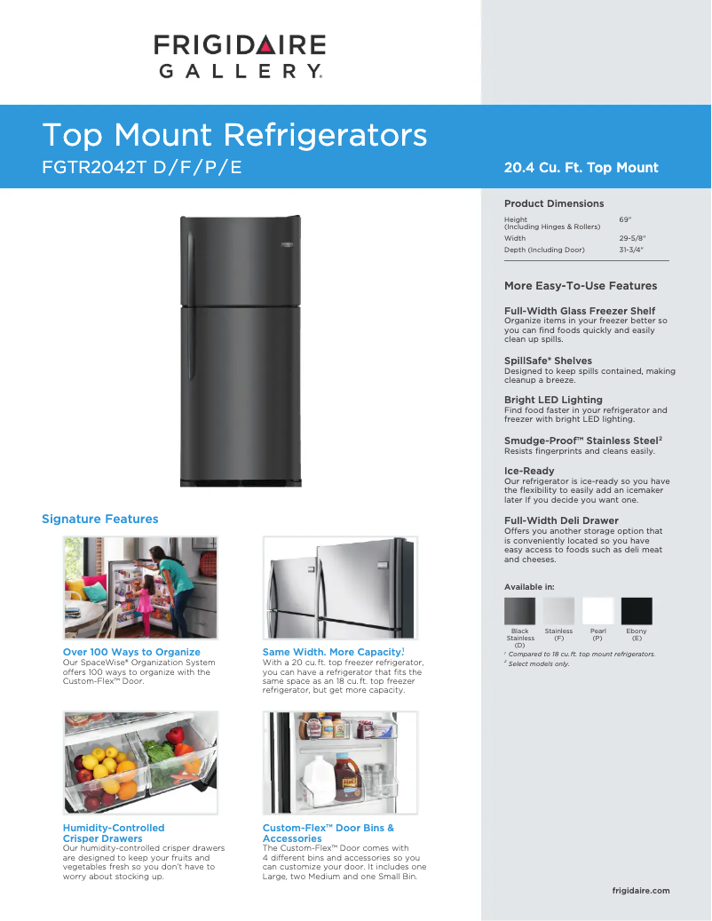 Page 1 de la notice Manuel utilisateur Frigidaire FGTR2042T