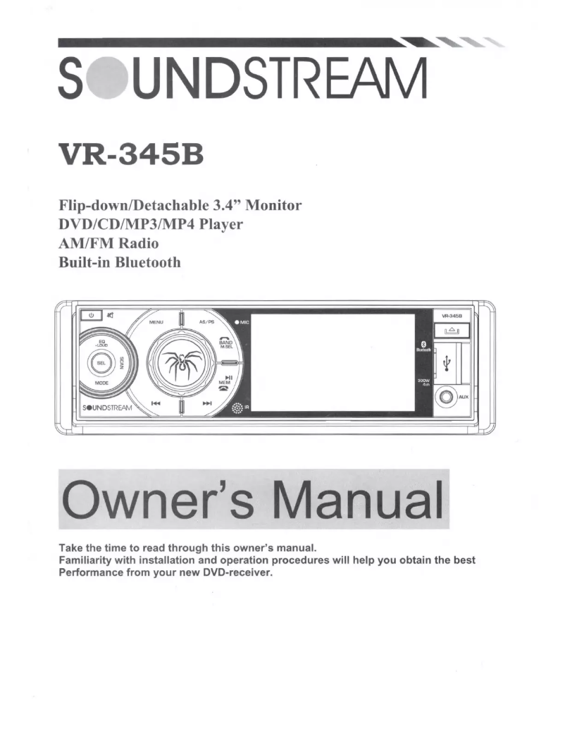 Page 1 de la notice Manuel utilisateur Soundstream VR-345B