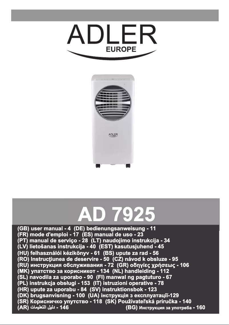 Page 1 de la notice Manuel utilisateur Camry CR 7926