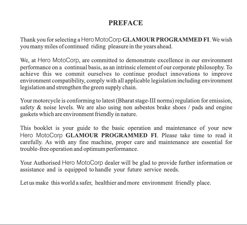 Page 1 of the manual User Manual Hero Glamour FI (2013)