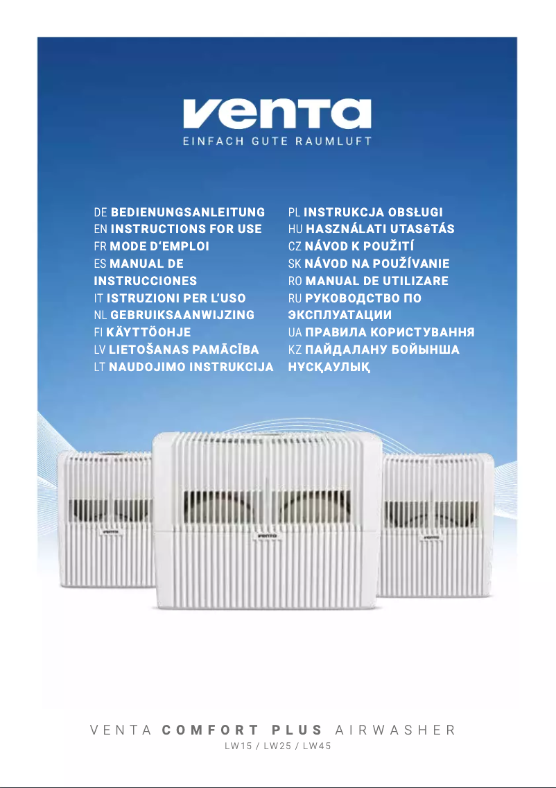 Page 1 de la notice Manuel utilisateur Venta LW45