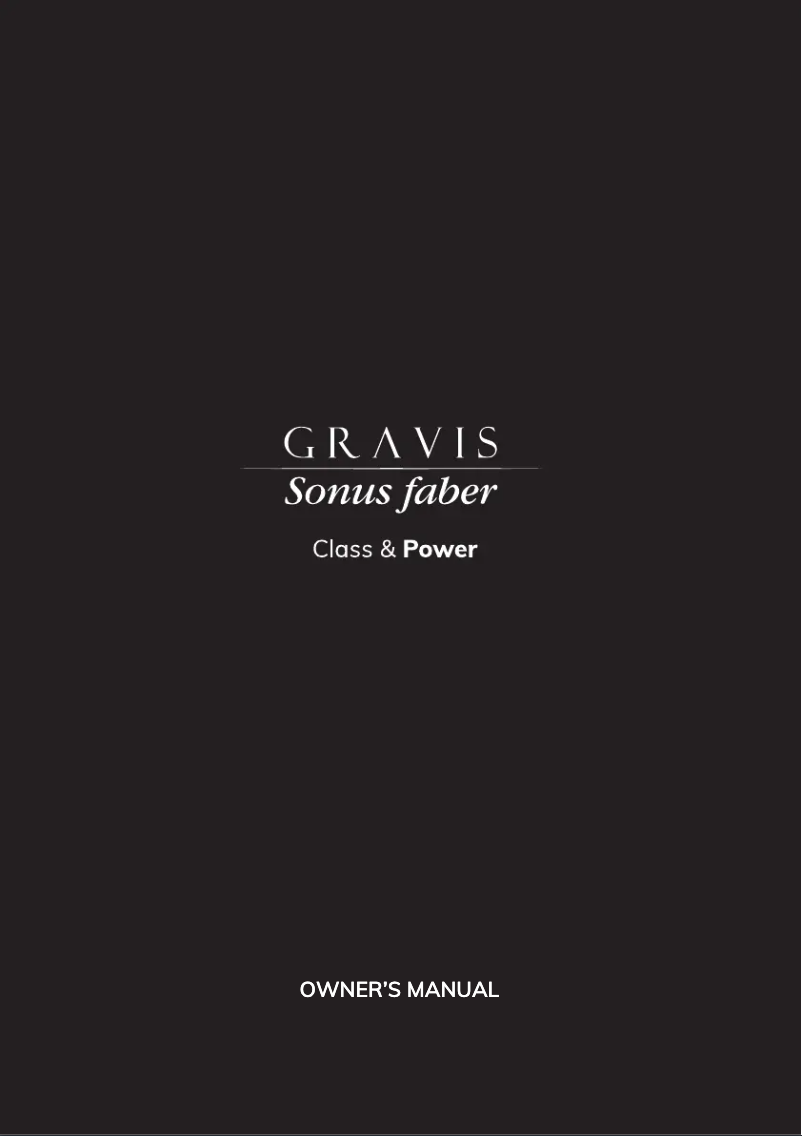 Page n°1 - Manuel utilisateur Sonus Faber Gravis III